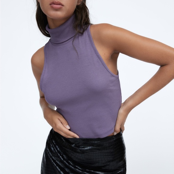 Zara Tops - Zara high collar ribbed top